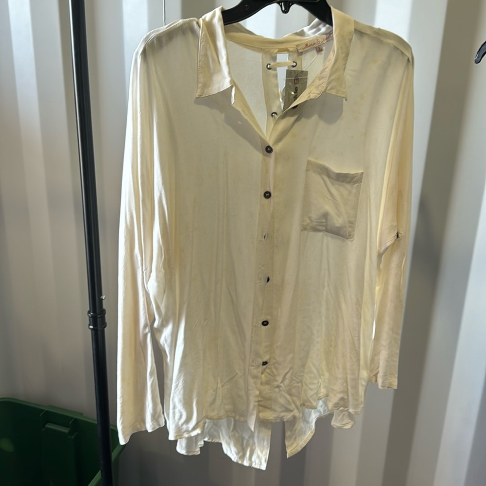 Buckle Cream Button Down Shirt